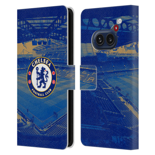 Chelsea Football Club Retro Kit and Stadium Stamford Bridge Leather Book Wallet Case Cover For Nothing Phone (2a)