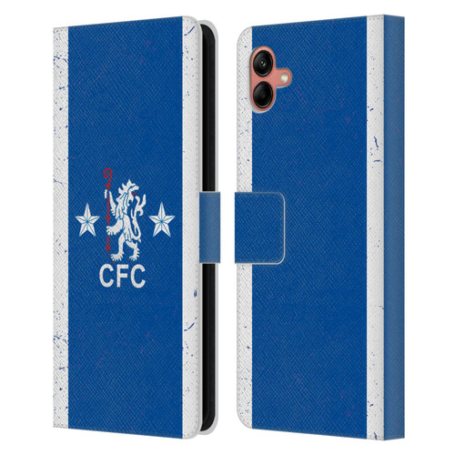 Chelsea Football Club Retro Kit and Stadium 1978 Home Leather Book Wallet Case Cover For Samsung Galaxy A04 (2022)