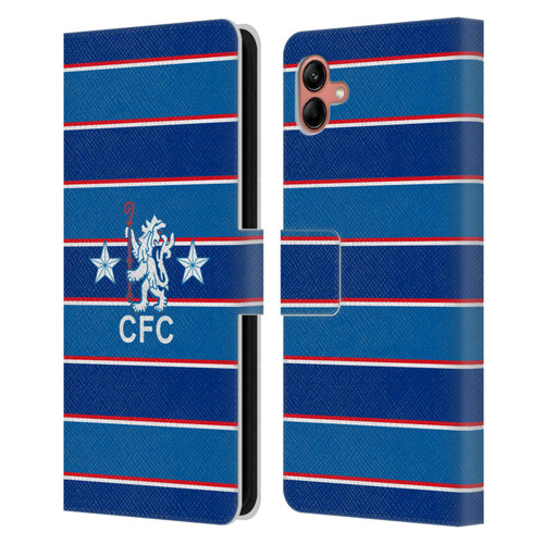 Chelsea Football Club Retro Kit and Stadium 1984 Home Leather Book Wallet Case Cover For Samsung Galaxy A04 (2022)
