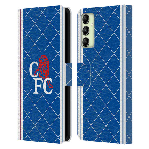 Chelsea Football Club Retro Kit and Stadium 1988 Home Leather Book Wallet Case Cover For Samsung Galaxy A14 5G Chelsea Football Club Retro Kit and Stadium 1988 Home Leather Book Wallet Case Cover For Samsung Galaxy A14 5G