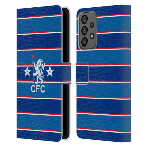Chelsea Football Club Retro Kit and Stadium 1984 Home Leather Book Wallet Case Cover For Samsung Galaxy A73 5G (2022)