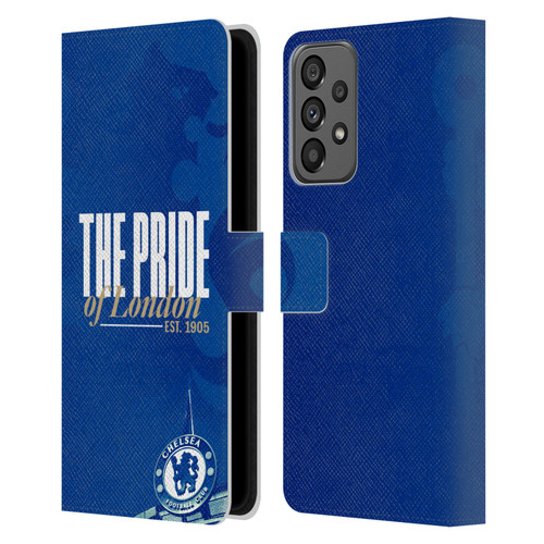 Chelsea Football Club Retro Kit and Stadium Pride Of London Leather Book Wallet Case Cover For Samsung Galaxy A73 5G (2022)