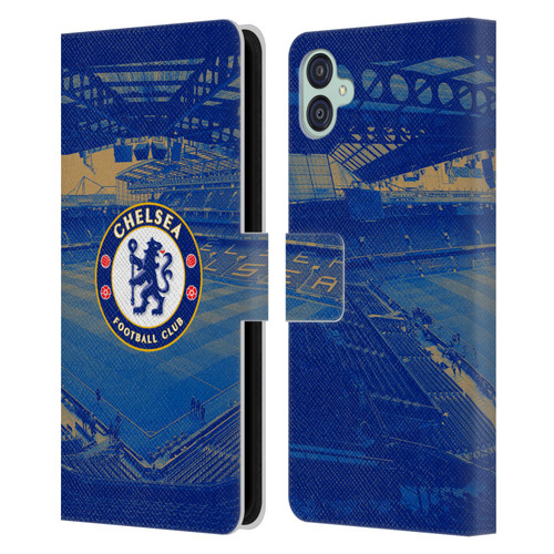Chelsea Football Club Retro Kit and Stadium Stamford Bridge Leather Book Wallet Case Cover For Samsung Galaxy M04 5G / A04e