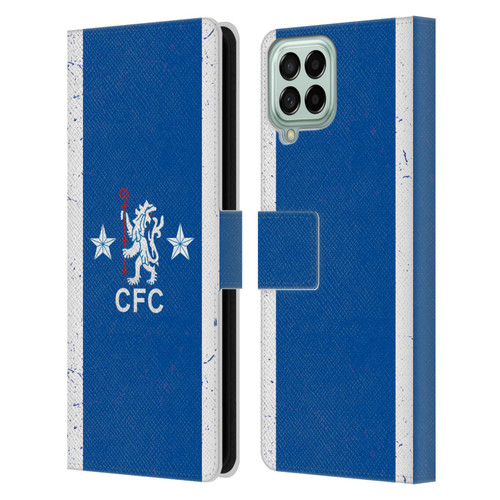 Chelsea Football Club Retro Kit and Stadium 1978 Home Leather Book Wallet Case Cover For Samsung Galaxy M53 (2022)