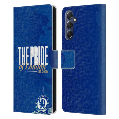 Chelsea Football Club Retro Kit and Stadium Pride Of London Leather Book Wallet Case Cover For Samsung Galaxy M54 5G Chelsea Football Club Retro Kit and Stadium Pride Of London Leather Book Wallet Case Cover For Samsung Galaxy M54 5G