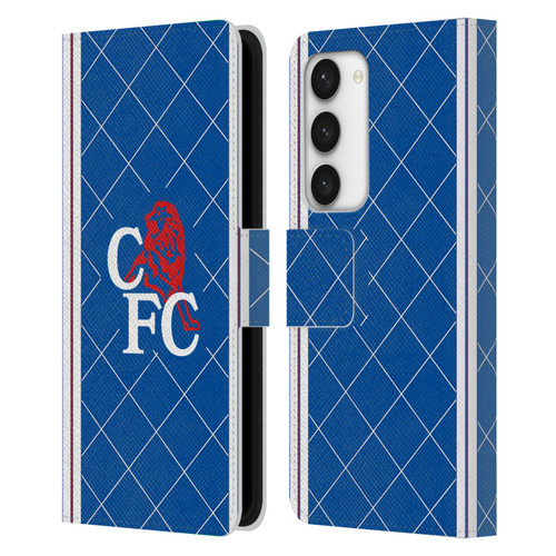 Chelsea Football Club Retro Kit and Stadium 1988 Home Leather Book Wallet Case Cover For Samsung Galaxy S23 5G Chelsea Football Club Retro Kit and Stadium 1988 Home Leather Book Wallet Case Cover For Samsung Galaxy S23 5G