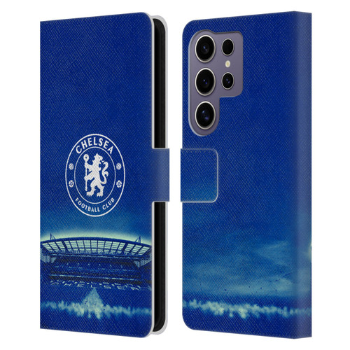 Chelsea Football Club Retro Kit and Stadium Logo Leather Book Wallet Case Cover For Samsung Galaxy S25 Ultra