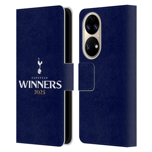 Tottenham Hotspur F.C. 2025 European Winners Blue Leather Book Wallet Case Cover For Huawei P50