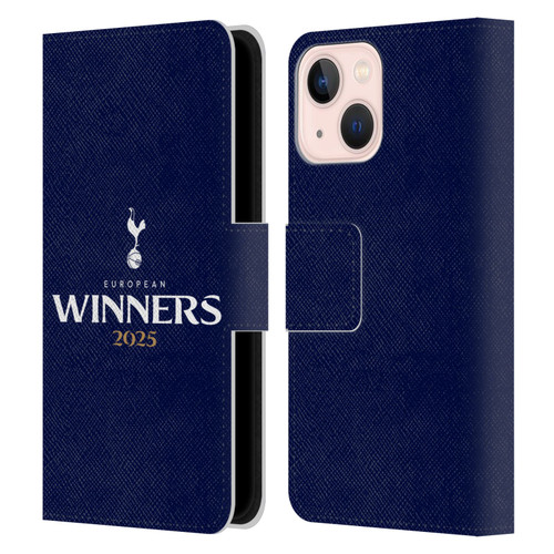 Tottenham Hotspur F.C. 2025 European Winners Blue Leather Book Wallet Case Cover For Apple iPhone 13 Mini