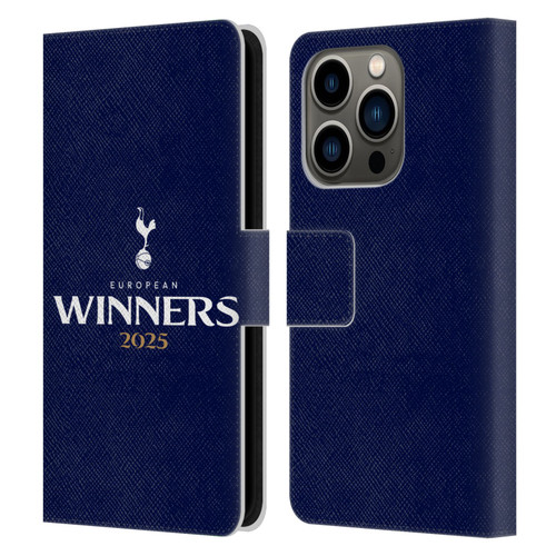 Tottenham Hotspur F.C. 2025 European Winners Blue Leather Book Wallet Case Cover For Apple iPhone 14 Pro
