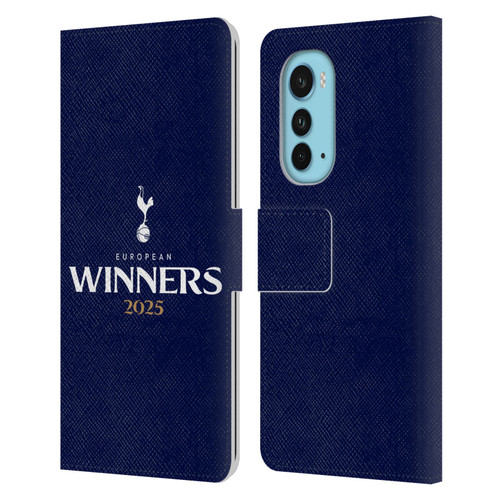 Tottenham Hotspur F.C. 2025 European Winners Blue Leather Book Wallet Case Cover For Motorola Edge (2022)