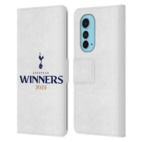 Tottenham Hotspur F.C. 2025 European Winners White Leather Book Wallet Case Cover For Motorola Edge (2022)