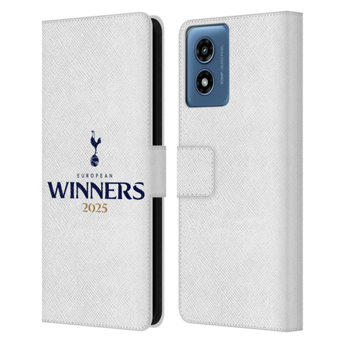 Tottenham Hotspur F.C. 2025 European Winners White Leather Book Wallet Case Cover For Motorola Moto G Play (2024) Tottenham Hotspur F.C. 2025 European Winners White Leather Book Wallet Case Cover For Motorola Moto G Play (2024)