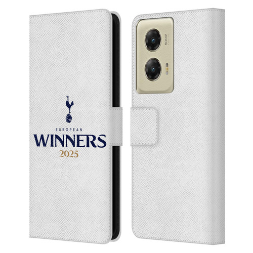Tottenham Hotspur F.C. 2025 European Winners White Leather Book Wallet Case Cover For Motorola Moto G Stylus 5G (2024)