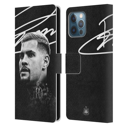 Newcastle United Football Club 2024/25 First Team Bruno Guimarães Leather Book Wallet Case Cover For Apple iPhone 12 Pro Max