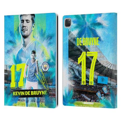 Manchester City Man City FC 2023/24 First Team Kevin De Bruyne Leather Book Wallet Case Cover For Apple iPad Pro 12.9 2020/2021/2022