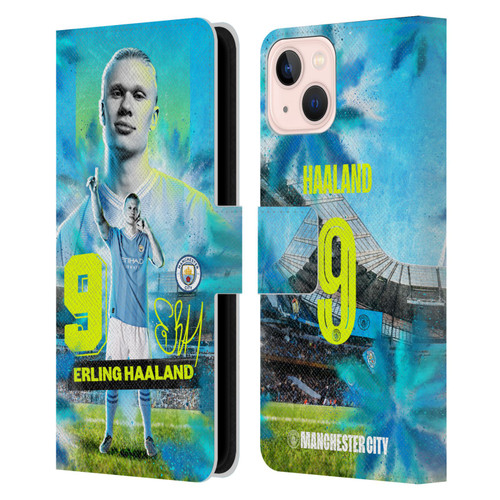 Manchester City Man City FC 2023/24 First Team Erling Haaland Leather Book Wallet Case Cover For Apple iPhone 13 Manchester City Man City FC 2023/24 First Team Erling Haaland Leather Book Wallet Case Cover For Apple iPhone 13