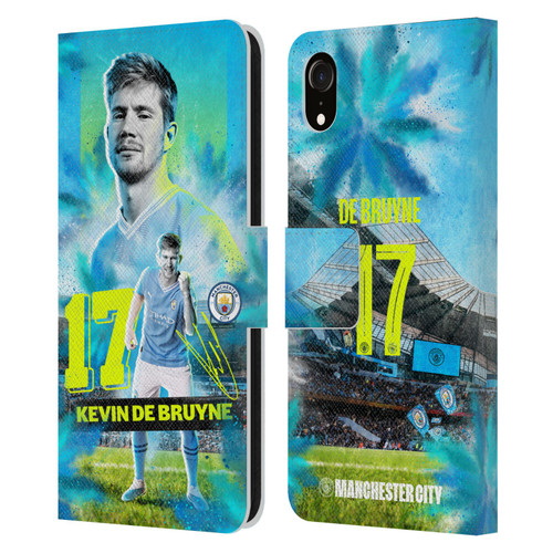 Manchester City Man City FC 2023/24 First Team Kevin De Bruyne Leather Book Wallet Case Cover For Apple iPhone XR
