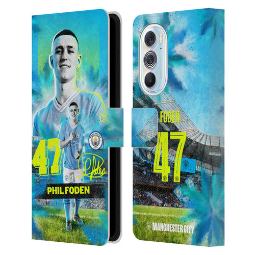 Manchester City Man City FC 2023/24 First Team Phil Foden Leather Book Wallet Case Cover For Motorola Edge X30
