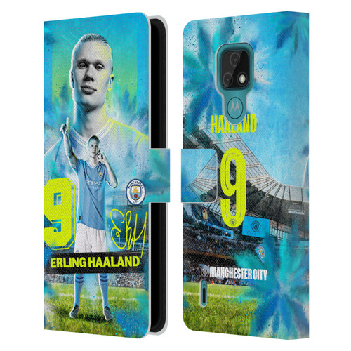 Manchester City Man City FC 2023/24 First Team Erling Haaland Leather Book Wallet Case Cover For Motorola Moto E7 Manchester City Man City FC 2023/24 First Team Erling Haaland Leather Book Wallet Case Cover For Motorola Moto E7