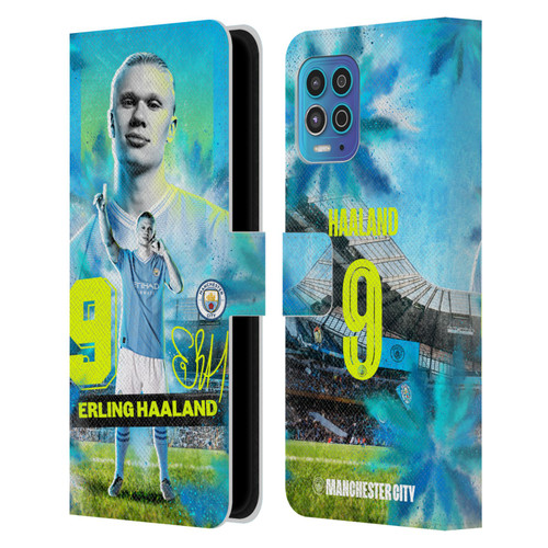 Manchester City Man City FC 2023/24 First Team Erling Haaland Leather Book Wallet Case Cover For Motorola Moto G100 Manchester City Man City FC 2023/24 First Team Erling Haaland Leather Book Wallet Case Cover For Motorola Moto G100