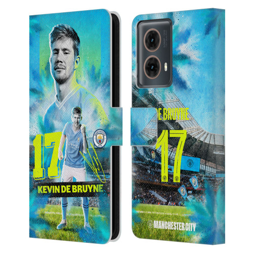 Manchester City Man City FC 2023/24 First Team Kevin De Bruyne Leather Book Wallet Case Cover For Motorola Moto G85