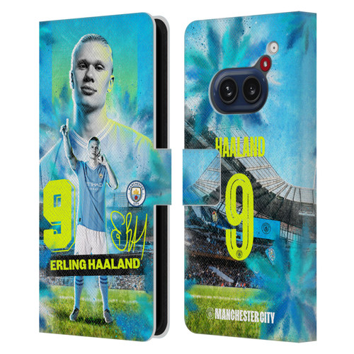 Manchester City Man City FC 2023/24 First Team Erling Haaland Leather Book Wallet Case Cover For Nothing Phone (2a)
