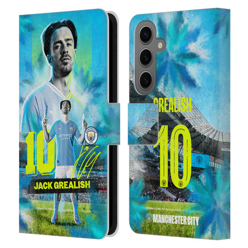 Manchester City Man City FC 2023/24 First Team Jack Grealish Leather Book Wallet Case Cover For Samsung Galaxy S25