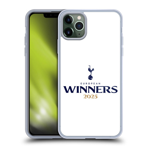 Tottenham Hotspur F.C. 2025 European Winners White Soft Gel Case for Apple iPhone 11 Pro Max