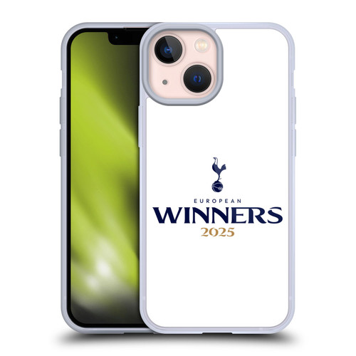 Tottenham Hotspur F.C. 2025 European Winners White Soft Gel Case for Apple iPhone 13 Mini