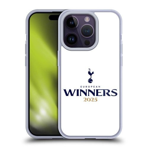 Tottenham Hotspur F.C. 2025 European Winners White Soft Gel Case for Apple iPhone 14 Pro