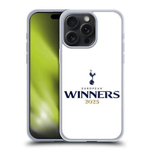 Tottenham Hotspur F.C. 2025 European Winners White Soft Gel Case for Apple iPhone 15 Pro Max