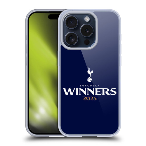 Tottenham Hotspur F.C. 2025 European Winners Blue Soft Gel Case for Apple iPhone 15 Pro
