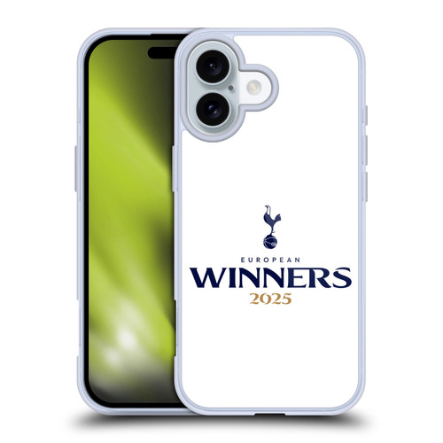 Tottenham Hotspur F.C. 2025 European Winners White Soft Gel Case for Apple iPhone 16
