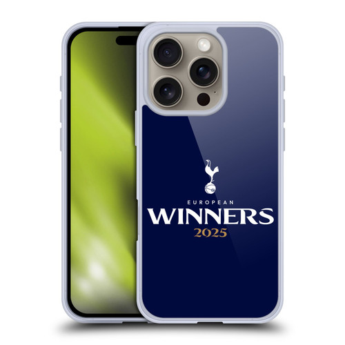 Tottenham Hotspur F.C. 2025 European Winners Blue Soft Gel Case for Apple iPhone 16 Pro