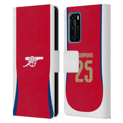 Arsenal FC 2025 Women's Champions Home Leather Book Wallet Case Cover For Huawei P40 5G