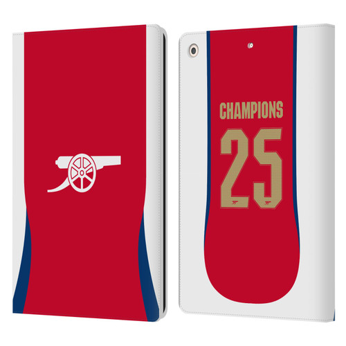 Arsenal FC 2025 Women's Champions Home Leather Book Wallet Case Cover For Apple iPad 10.2 2019/2020/2021