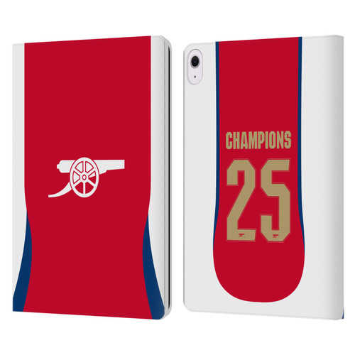 Arsenal FC 2025 Women's Champions Home Leather Book Wallet Case Cover For Apple iPad Air 13 2024/2025