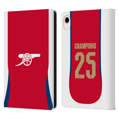 Arsenal FC 2025 Women's Champions Home Leather Book Wallet Case Cover For Apple iPad mini (2021/2024)