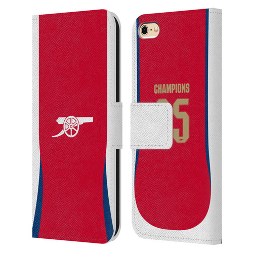 Arsenal FC 2025 Women's Champions Home Leather Book Wallet Case Cover For Apple iPhone 6 / iPhone 6s