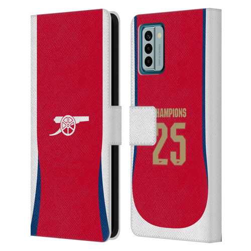 Arsenal FC 2025 Women's Champions Home Leather Book Wallet Case Cover For Nokia G42