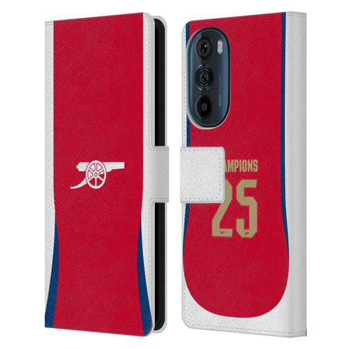 Arsenal FC 2025 Women's Champions Home Leather Book Wallet Case Cover For Motorola Edge 30