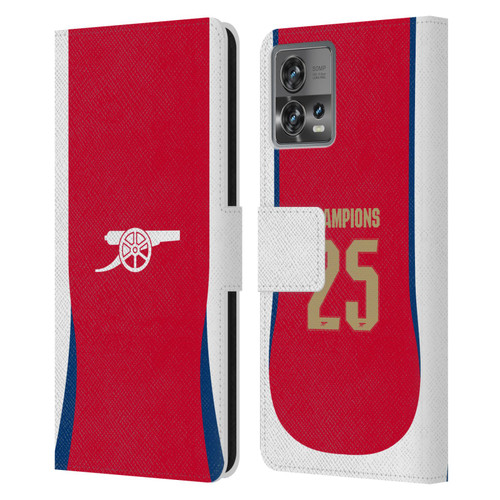 Arsenal FC 2025 Women's Champions Home Leather Book Wallet Case Cover For Motorola Moto Edge 30 Fusion