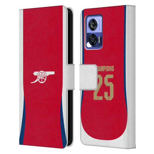 Arsenal FC 2025 Women's Champions Home Leather Book Wallet Case Cover For Motorola Edge 30 Neo 5G