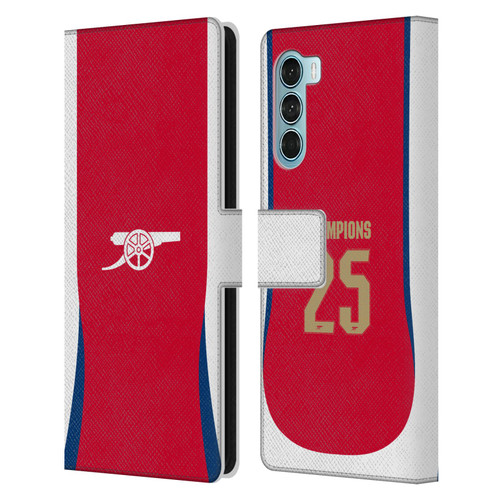 Arsenal FC 2025 Women's Champions Home Leather Book Wallet Case Cover For Motorola Edge S30 / Moto G200 5G