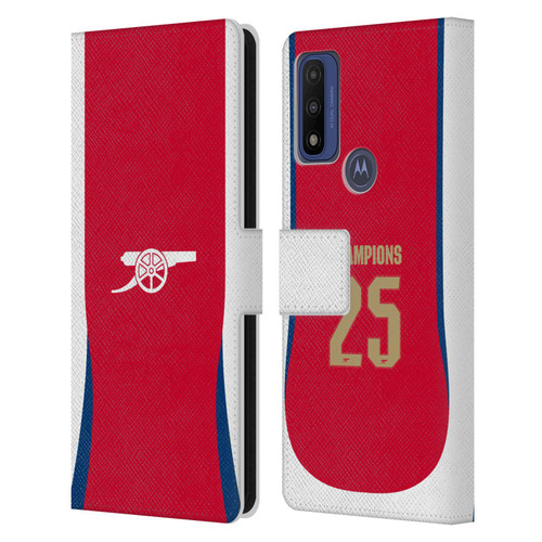 Arsenal FC 2025 Women's Champions Home Leather Book Wallet Case Cover For Motorola G Pure