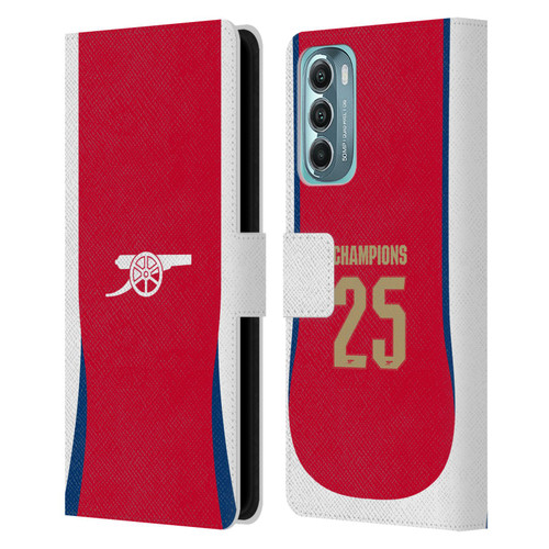 Arsenal FC 2025 Women's Champions Home Leather Book Wallet Case Cover For Motorola Moto G Stylus 5G (2022)