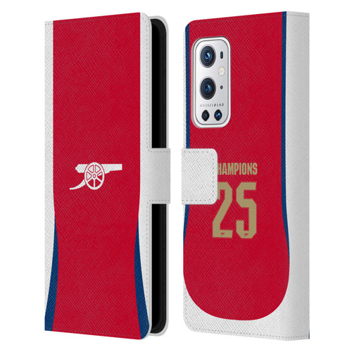 Arsenal FC 2025 Women's Champions Home Leather Book Wallet Case Cover For OnePlus 9 Pro