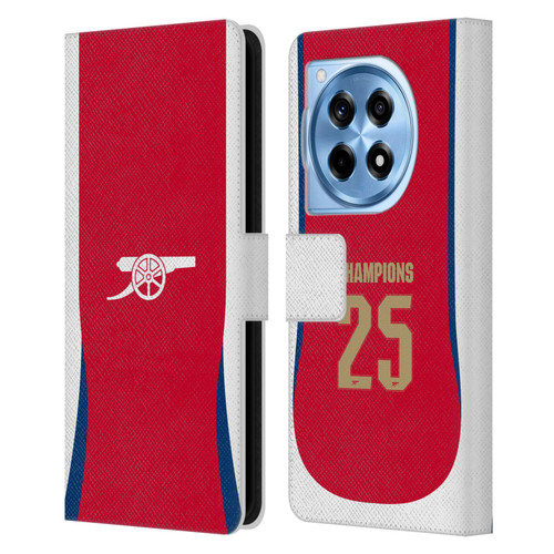 Arsenal FC 2025 Women's Champions Home Leather Book Wallet Case Cover For OnePlus 12R