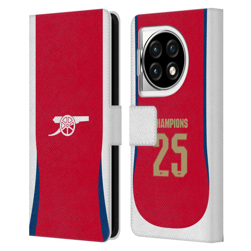 Arsenal FC 2025 Women's Champions Home Leather Book Wallet Case Cover For OPPO OnePlus Ace 3 5G